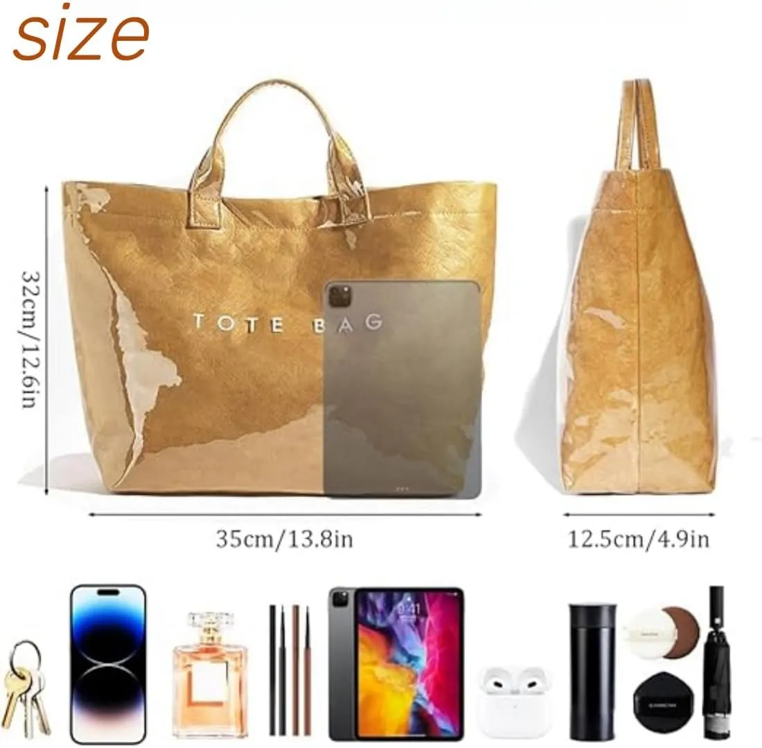 Women's Letters Print Tote Bag, Women Pvc Tote Bag, Top Handle Clear Hobo Handbag, Large Work Plastic Totes Bags
