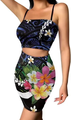Women's Ruched Cami Crop Top Bodycon Skirt 2 Piece Outfits Dress Sexy Mini Club Dress Slim Fit