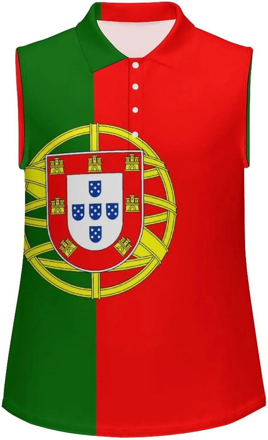 Women's Sleeveless Golf Shirt Quick Dry Jamaica Flag Casual Tank Tops Polo-Shirts for Women with Collar
