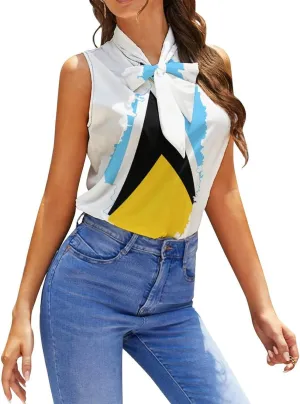 Women's Sleeveless Golf Shirt Quick Dry Nicaragua Flag Casual Tank Tops Polo-Shirts for Women with Collar