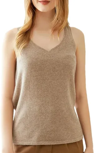 Womens Tank Tops Camisole Solid Color Underwear V-Neck Hollow Vest