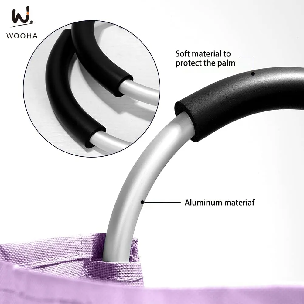 WOOHA Laundry Basket, Laundry Hamper,Collapsible Folding Clothes Hamper, Waterproof Easy Carry with Foam Protected Aluminum Handles,laundry bag,95L,Purple