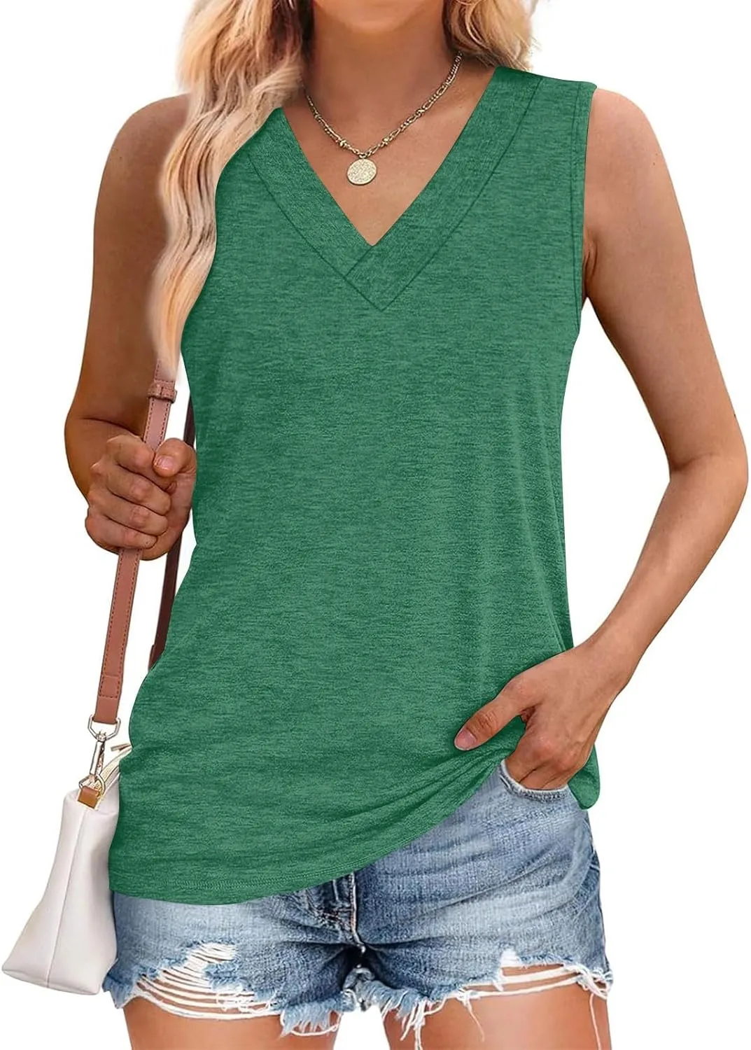 Workout Tank Tops for Women 2025 Sleeveless V Neck Summer Causal Cami T-Shirts Basic Dressy Cute Outfits