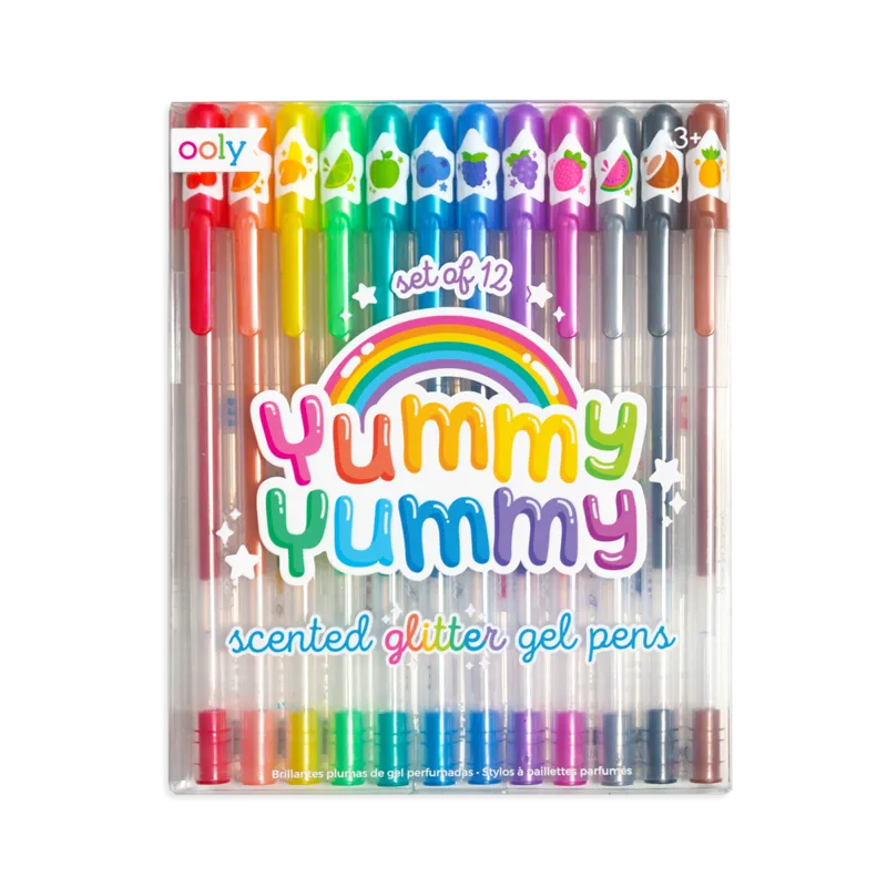Yummy Yummy Scented Glitter Gel Pens - Set of 12