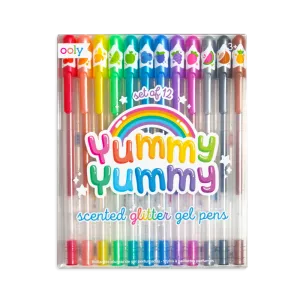 Yummy Yummy Scented Glitter Gel Pens - Set of 12