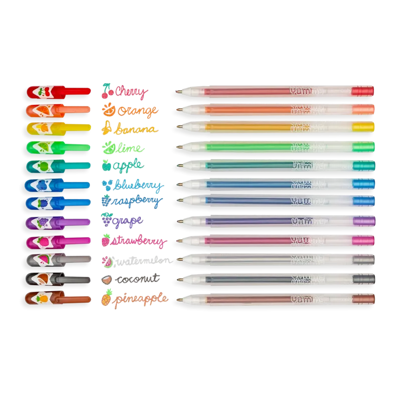 Yummy Yummy Scented Glitter Gel Pens - Set of 12