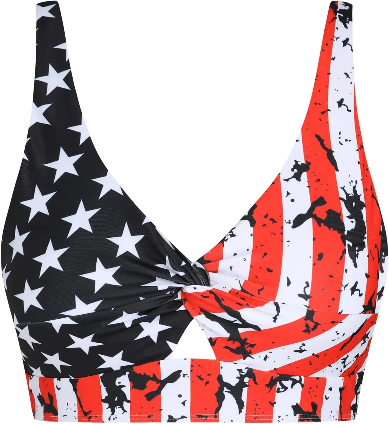 ZAFUL Bikini Tops for Women Twist Front Swimsuit Top Cut Out Bathing Suit Tops