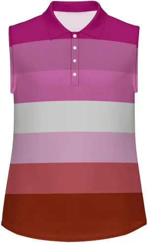 Zakqeik Italian Flag Women's Sleeveless Golf Tank Top V-Neck Athletic Polo-Shirts Workout